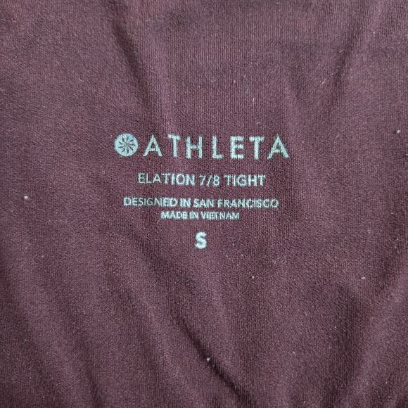 Athleta High‎ Rise Elation 7/8 Tight Leggings in Antique Burgundy Size Small - Picture 3 of 5